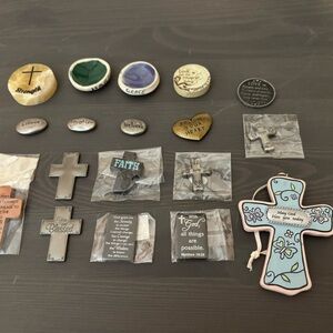 Inspirational Cross and Stone Set of 21